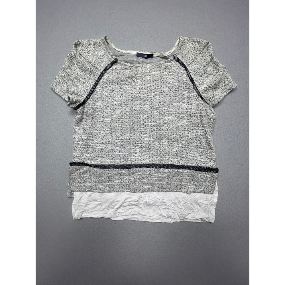 Tart Top Polyester Cotton Blend Grey Textured S Women